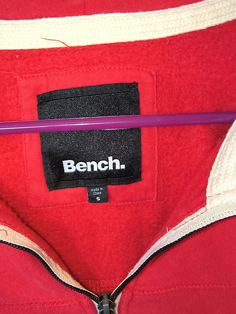 Bench. Red Zip-Up Hoodie